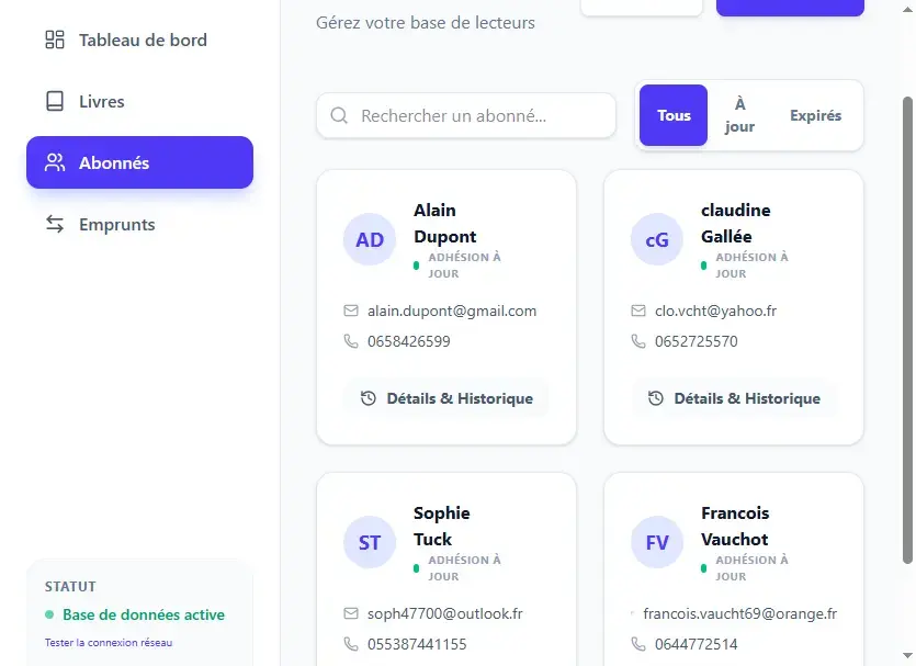 Application Full-Stack de Gestion de Bibliothèque sur Mesure