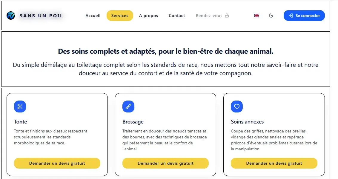 Site vitrine pour activités professionnelles