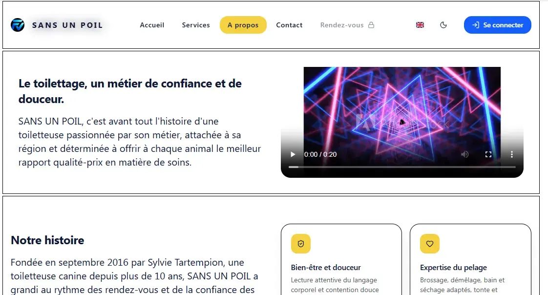 Site vitrine pour activités professionnelles