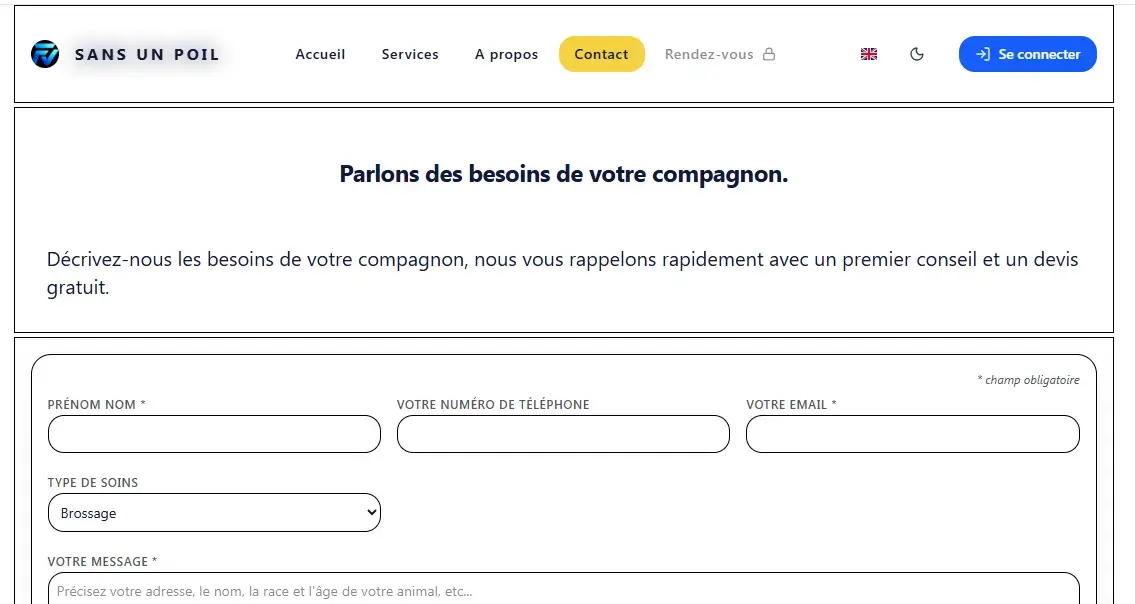 Site vitrine pour activités professionnelles