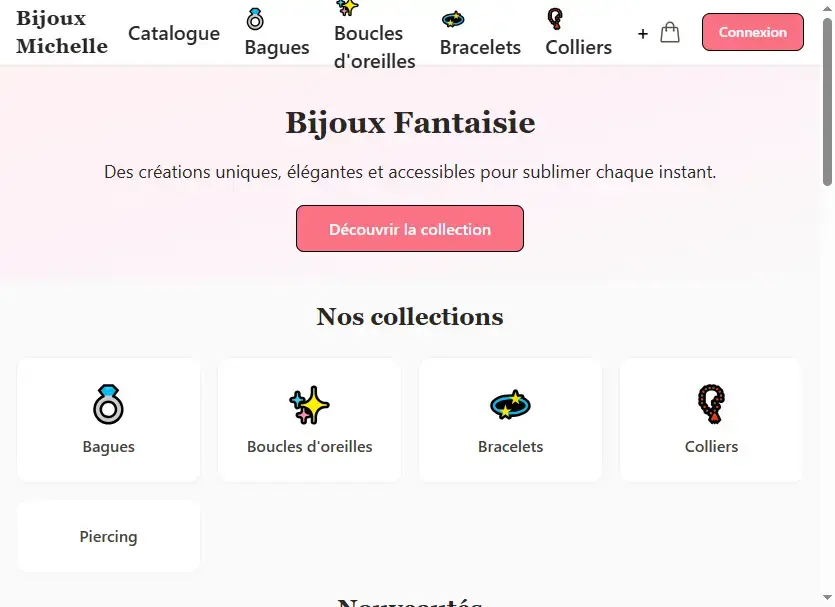 Application e-commerce de vente de bijoux