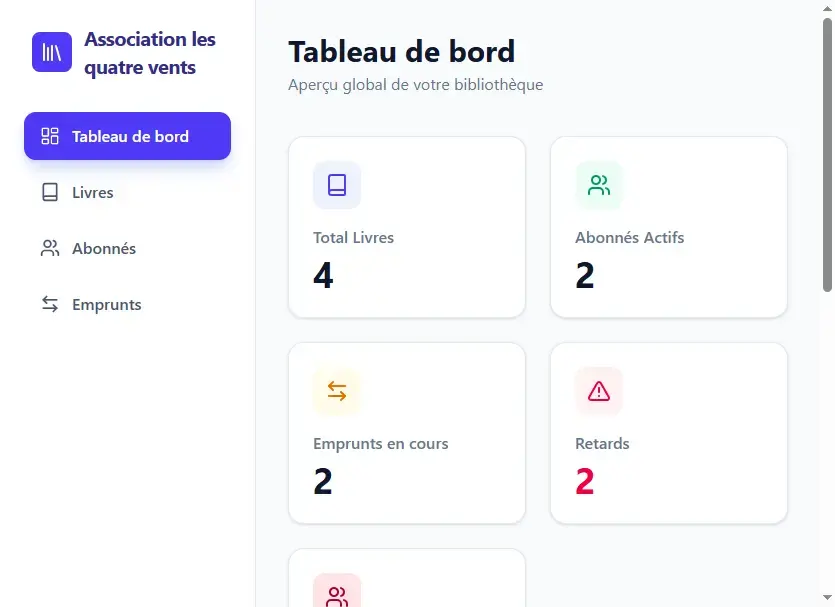 Application Full-Stack de Gestion de Bibliothèque sur Mesure