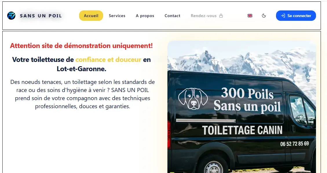 Site vitrine pour activités professionnelles